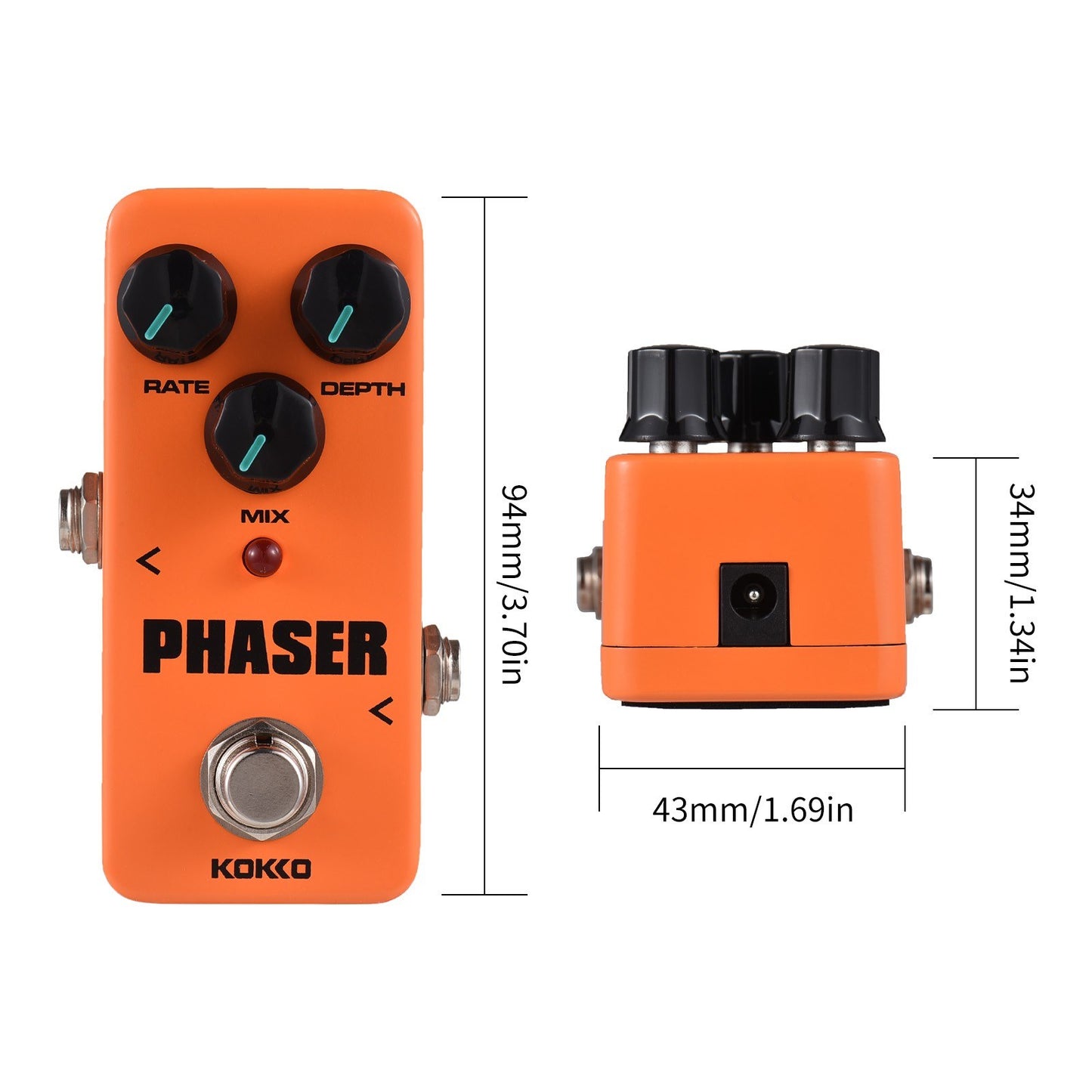 KOKKO FPH2 Phaser Mini Electric Guitar Effect Pedal - Portable Phase Effector