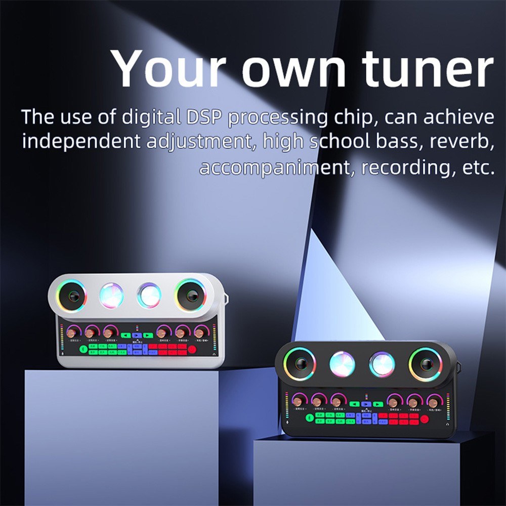 Portable Karaoke Machine Set: S20 Sound Card & Audio Equipment with 2 Microphones
