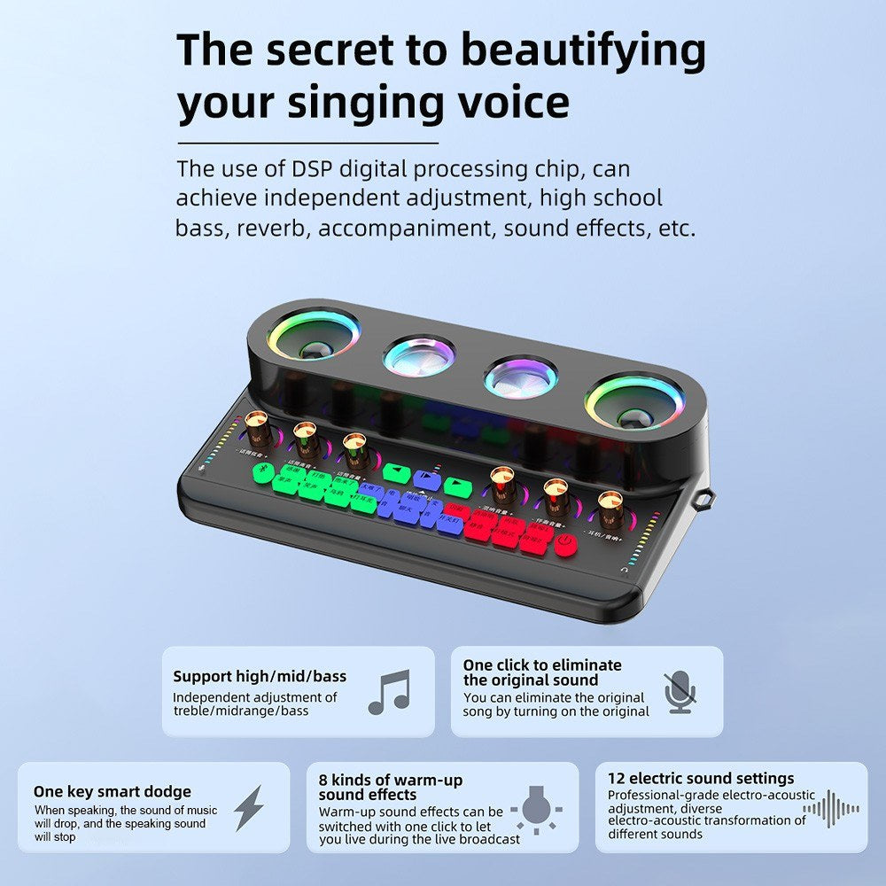 Portable Karaoke Machine Set: S20 Sound Card & Audio Equipment with 2 Microphones