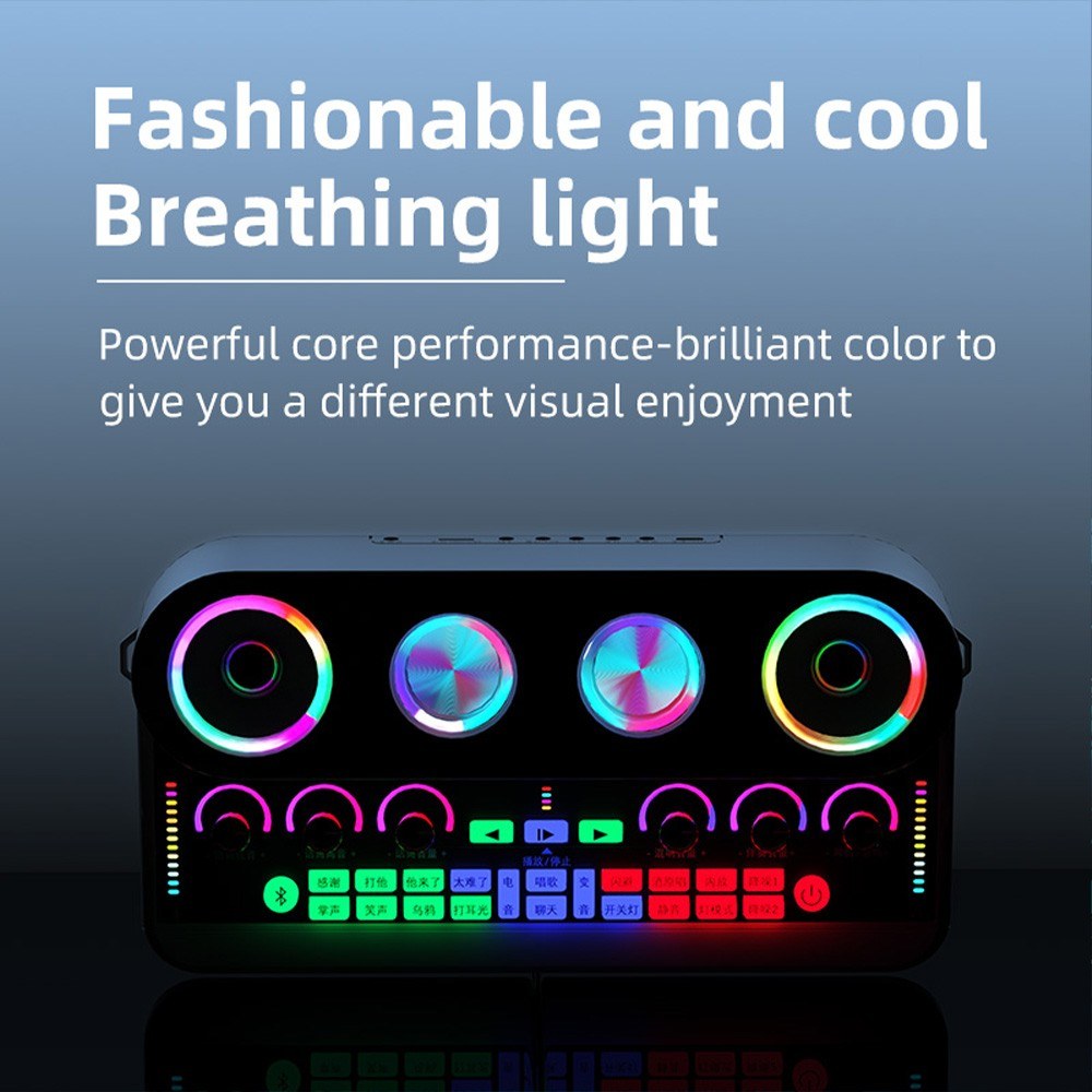 Portable Karaoke Machine Set: S20 Sound Card & Audio Equipment with 2 Microphones
