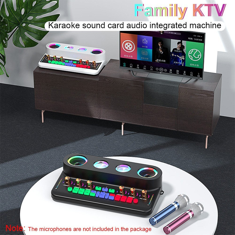 Portable Karaoke Machine Set: S20 Sound Card & Audio Equipment with 2 Microphones