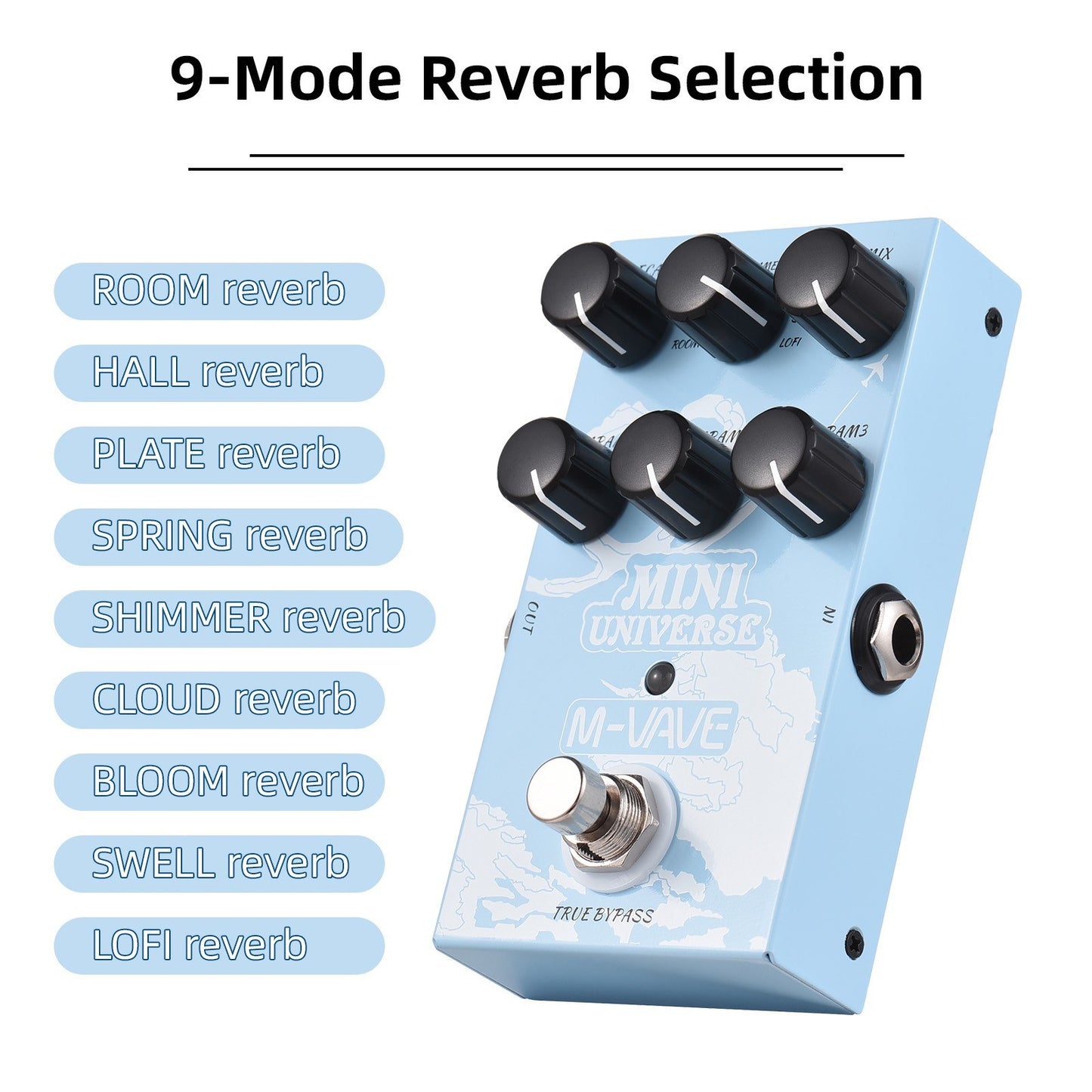 MINI-UNIVERSE Digital Reverb Pedal - M-VAVE Guitar Effects