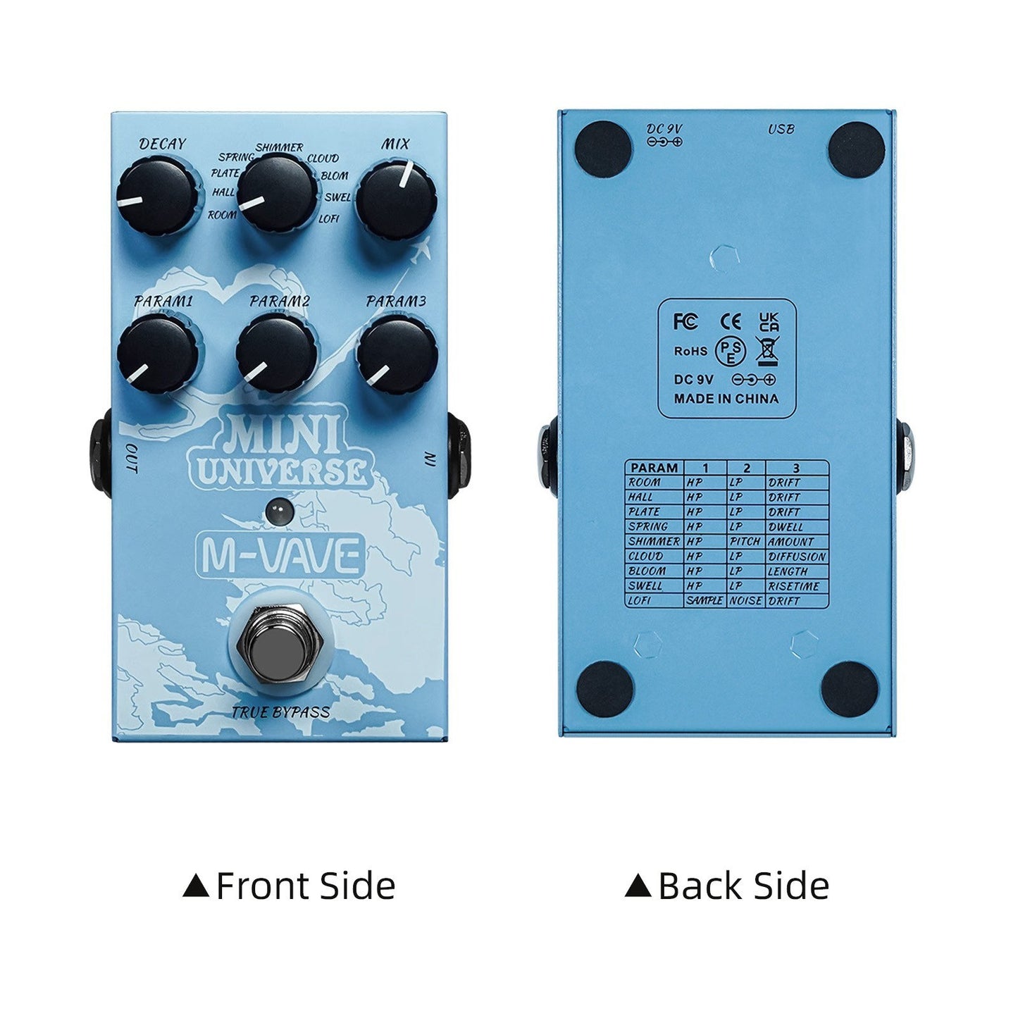MINI-UNIVERSE Digital Reverb Pedal - M-VAVE Guitar Effects