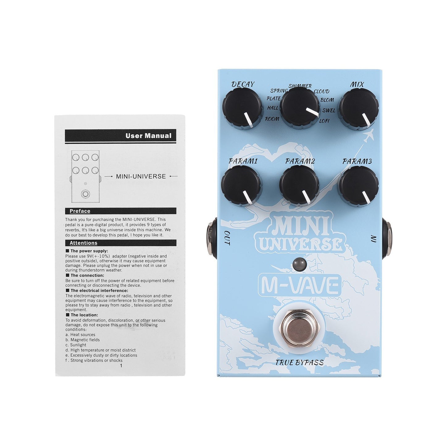 MINI-UNIVERSE Digital Reverb Pedal - M-VAVE Guitar Effects