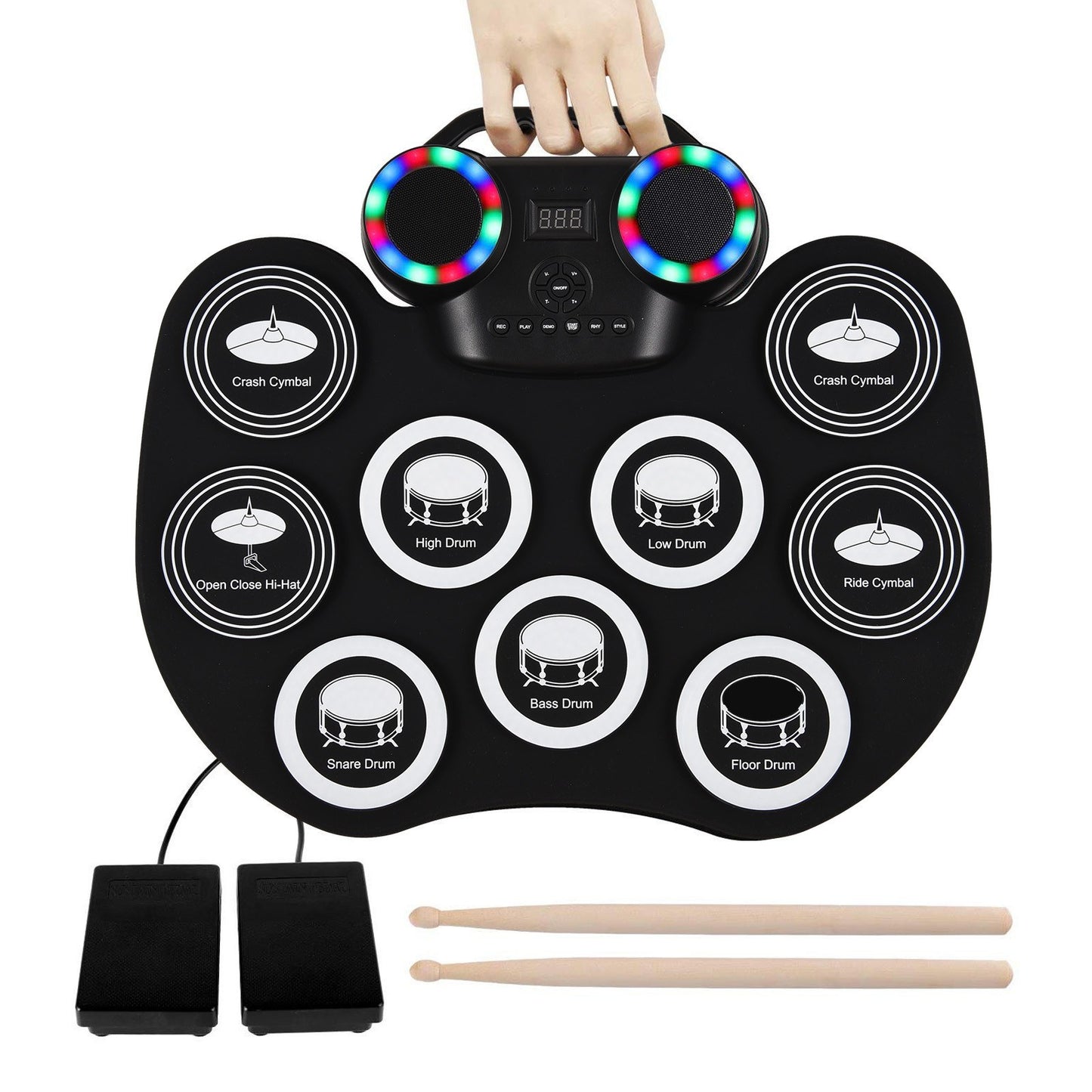 Portable Roll-up Silicon Electronic Drum Pad G3002