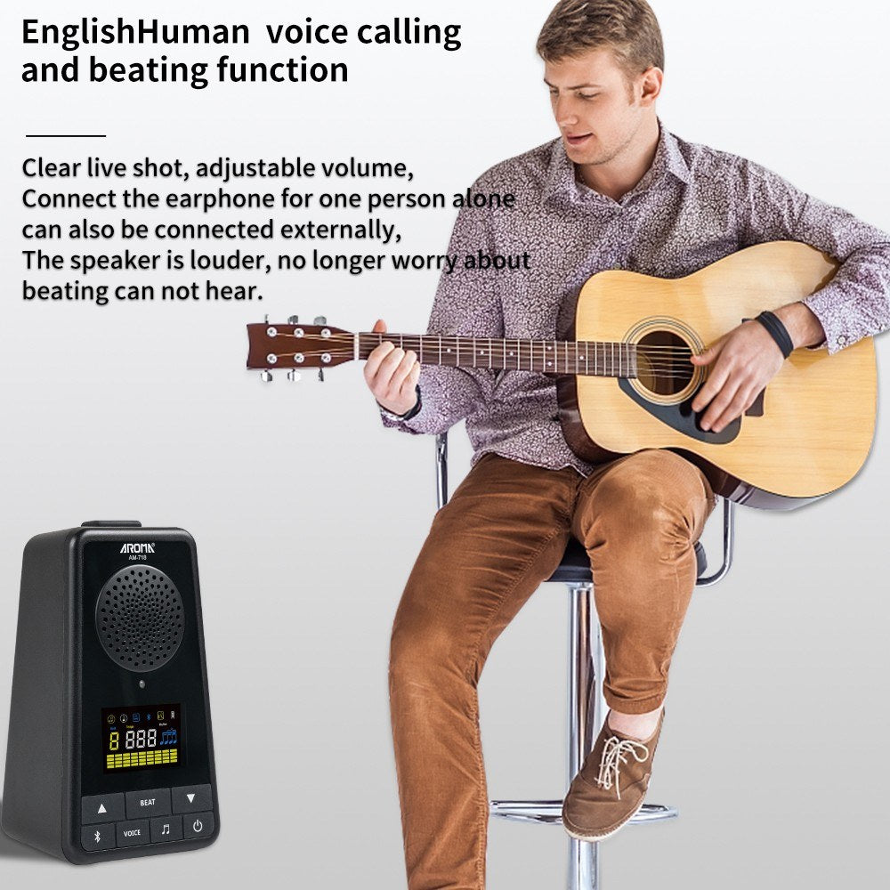 AROMA Dual-Function Metronome & Bluetooth Speaker for Guitar, Piano, Drum, Violin