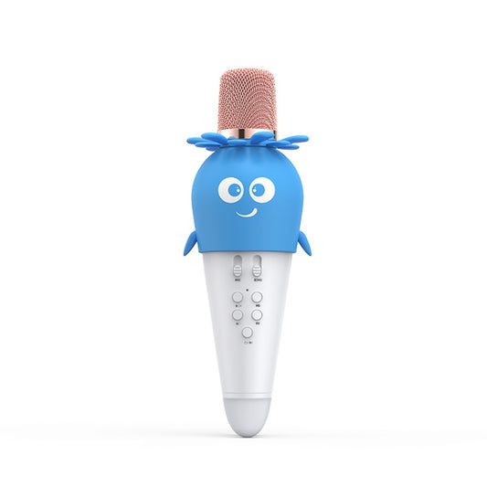 Portable Karaoke Microphone with Speaker, Noise Reduction, LED Lights, and Echo Controls