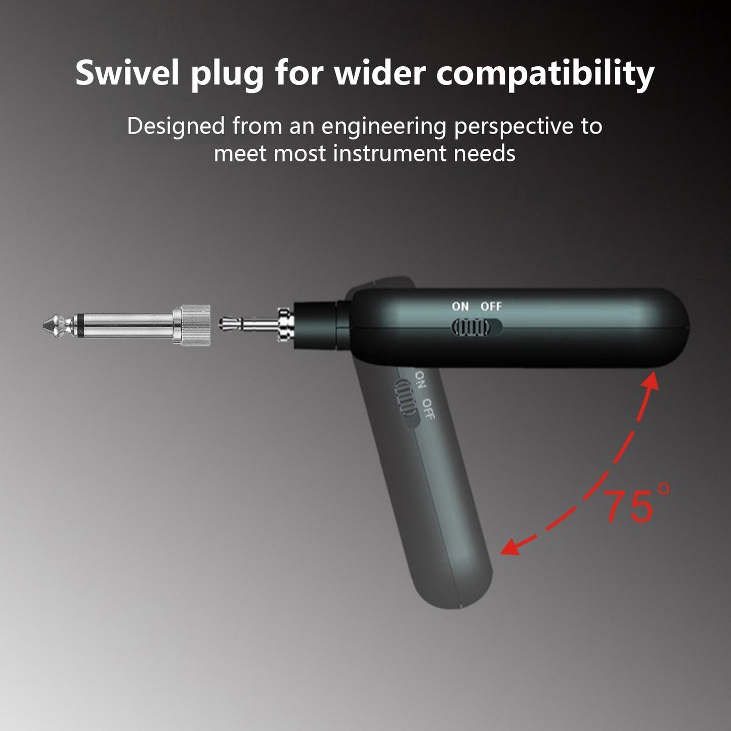 JT-S Rechargeable Wireless Guitar System - Dual 6.35mm & 3.5mm Plugs Transmitter Receiver Set