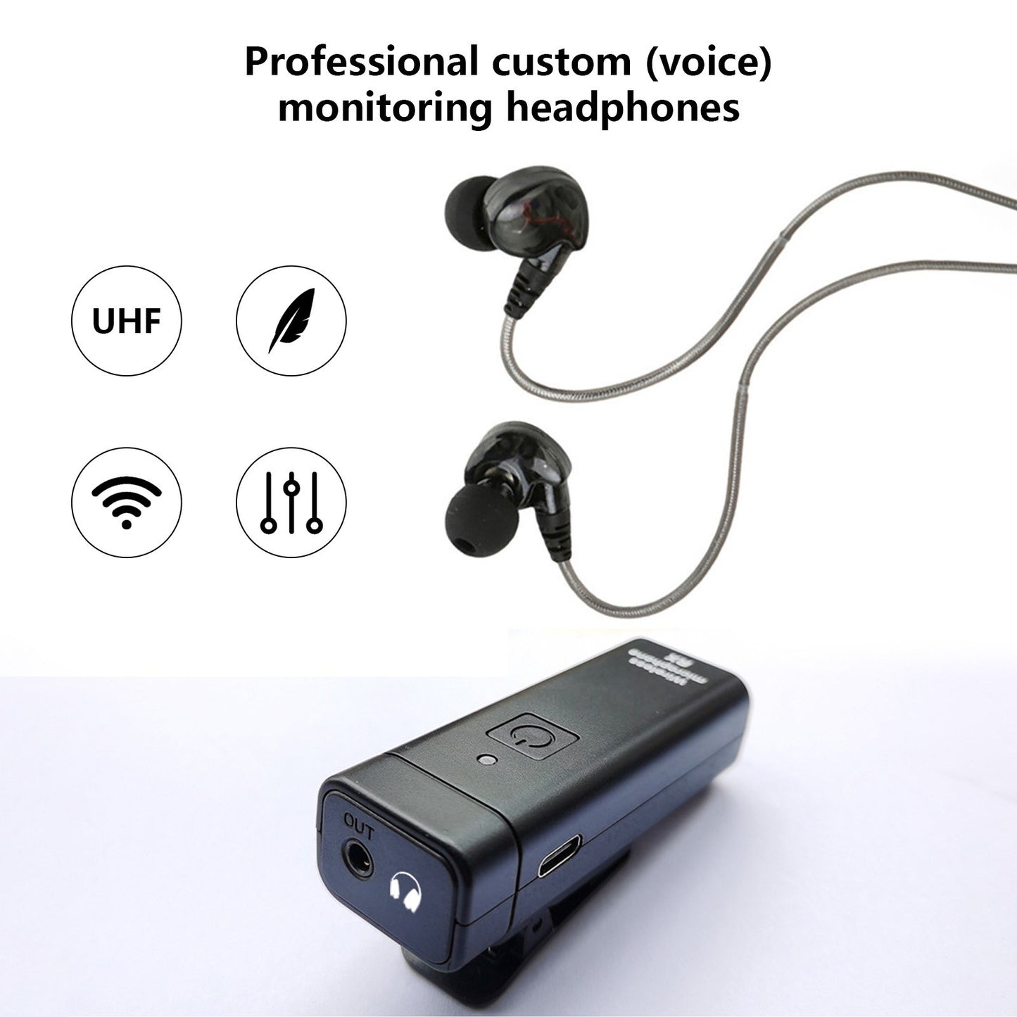 R9 UHF Wireless In-Ear Monitoring System with Real-Time Ear Return for Singers & Bands - No Delay