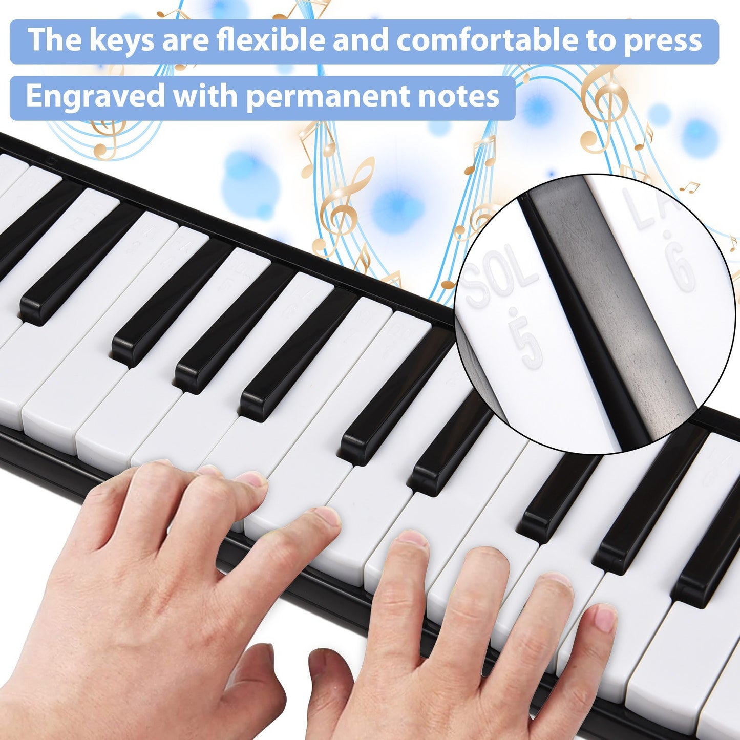 32-Key Melodica Air Piano with Soft Blow Pipe & Bag