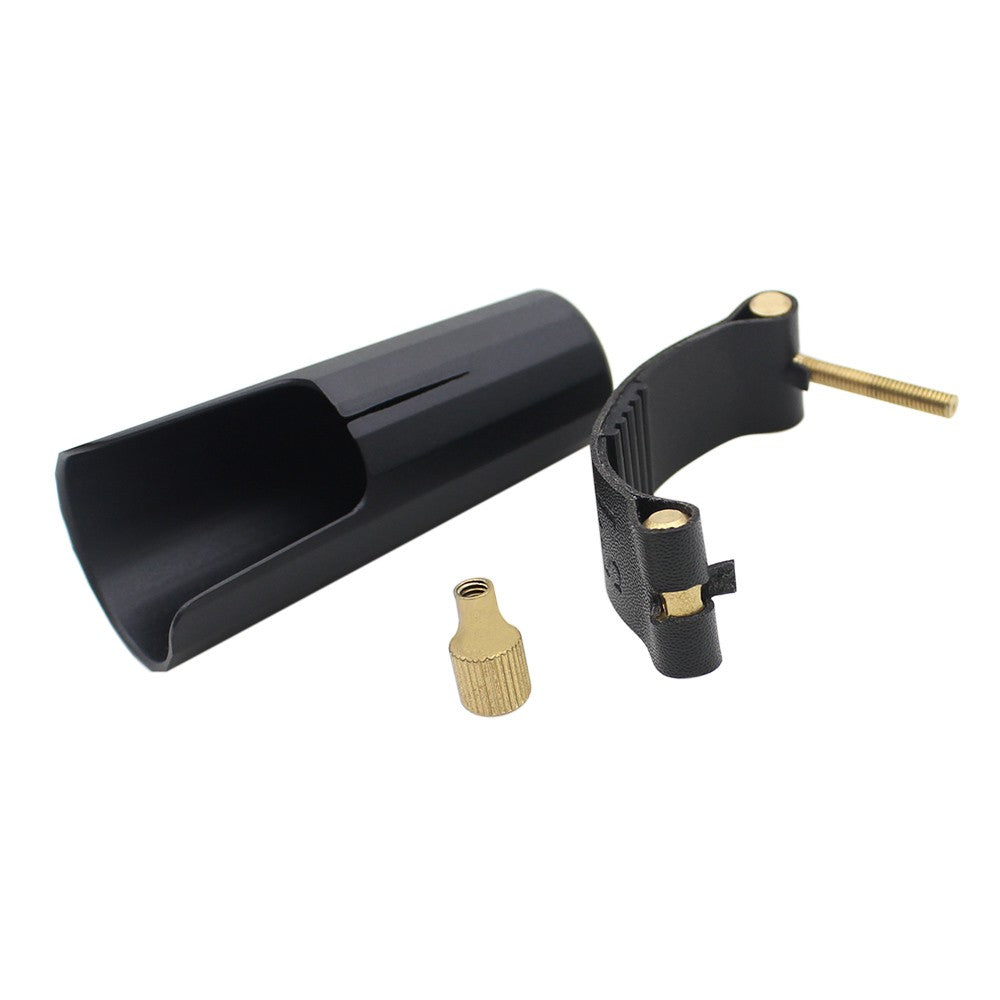 Durable Leather Ligature with Plastic Cap for Soprano Saxophone Bakelite Mouthpiece