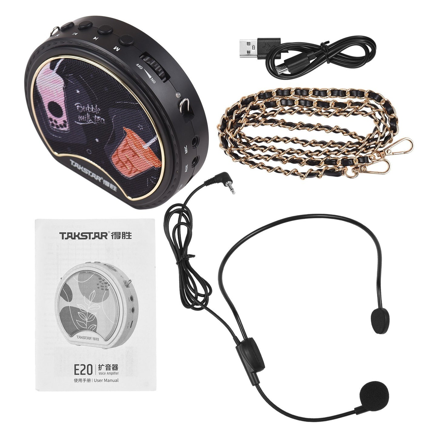 TAKSTAR E20 Portable Voice Amplifier with Wired Ear-mounted Microphone & Shoulder Strap