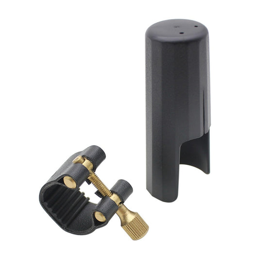 Durable Clarinet Leather Ligature with Plastic Cap for Bakelite Mouthpiece