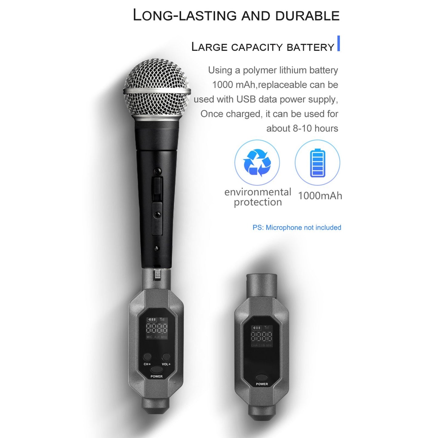 F-01 UHF Wireless Microphone System - XLR Transmitter & Receiver