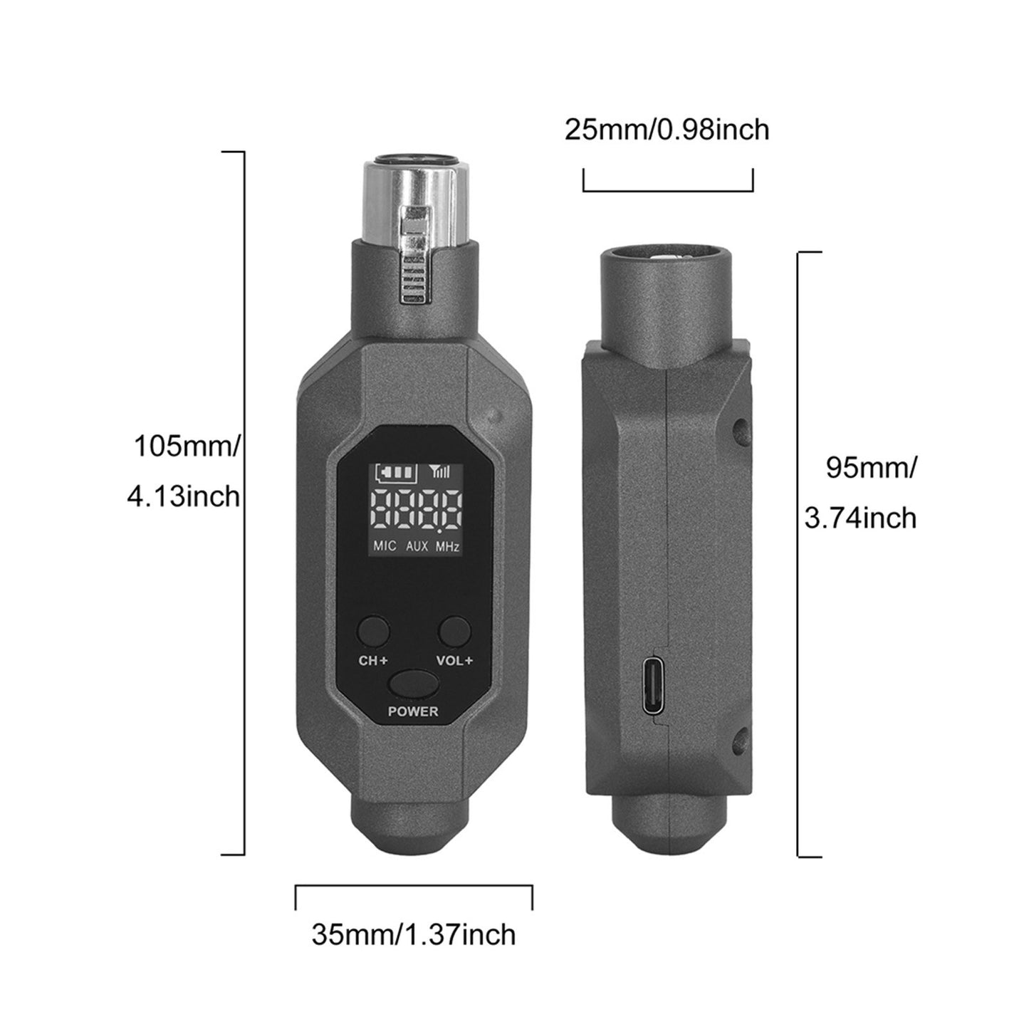 F-01 UHF Wireless Microphone System - XLR Transmitter & Receiver