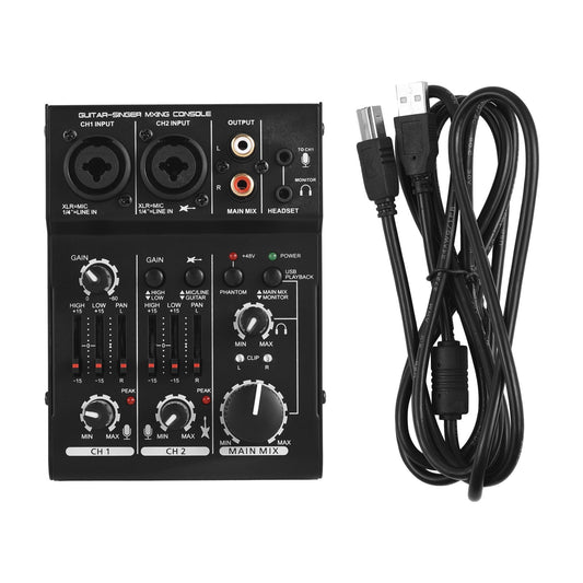 Q303 Mini 3-Channel Digital Audio Mixer Sound Card Console