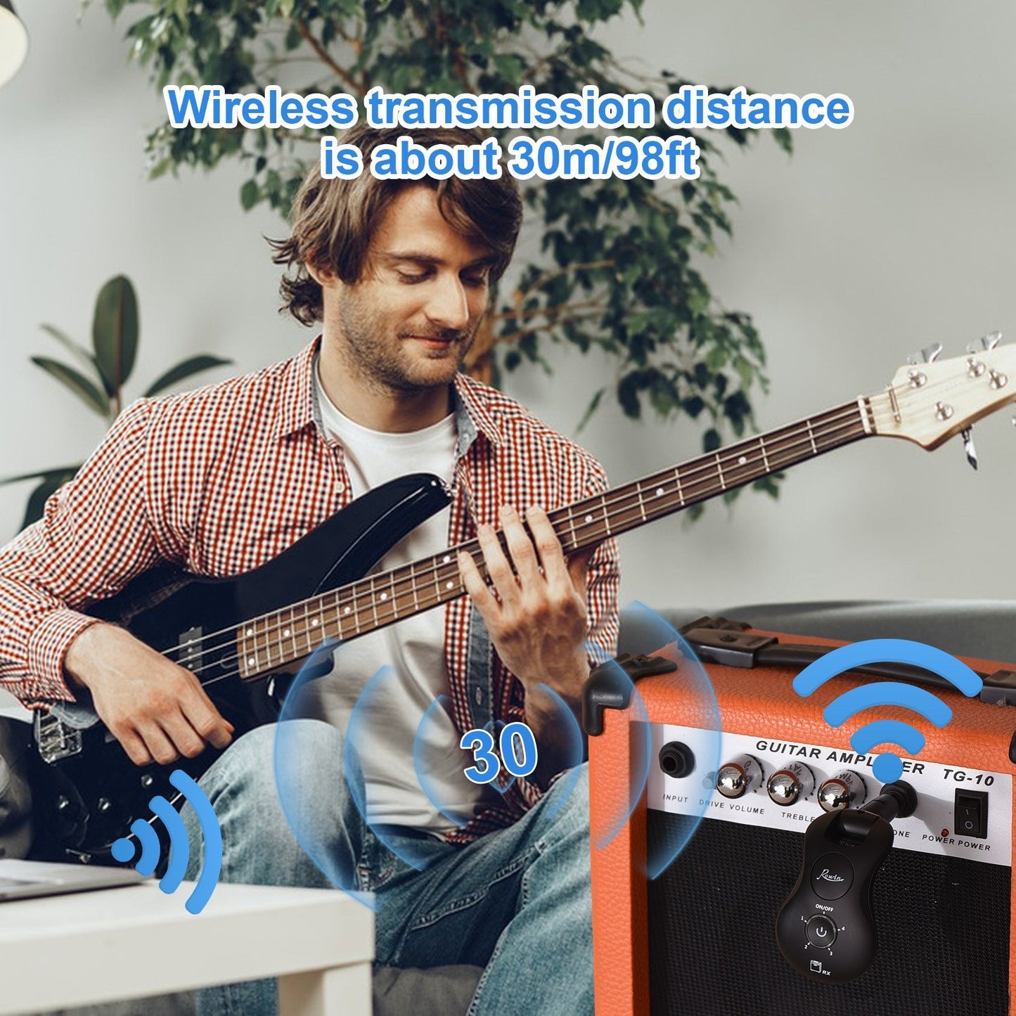 Rowin WS-30 2.4G Wireless Guitar System - Crisp Audio, Ultra Low Latency