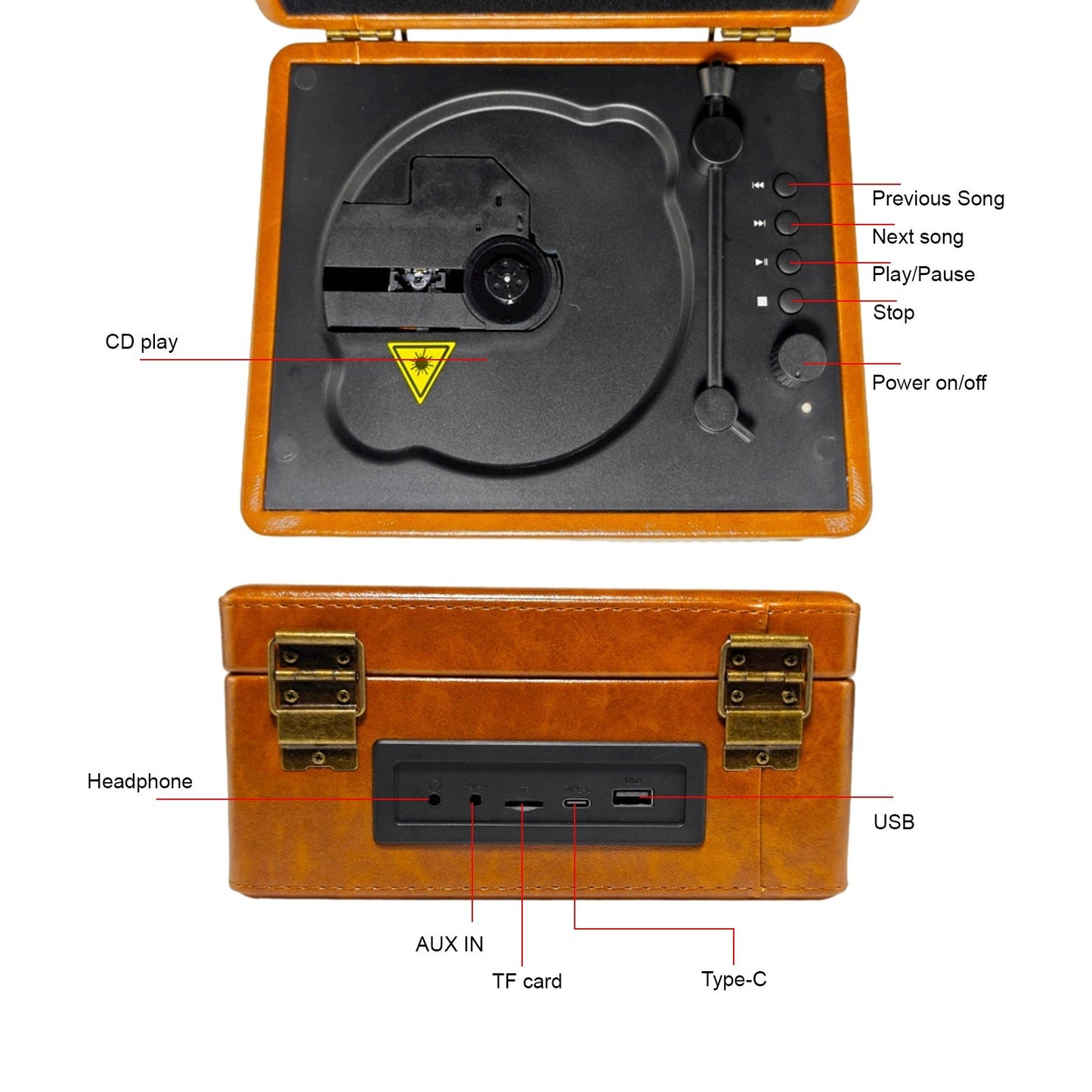 Multifunctional CD & Cassette Player with Bluetooth & Tray Loading