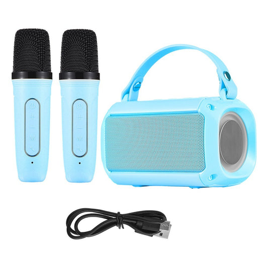 Portable Mini Karaoke Machine with 2 Wireless Microphones and Bluetooth Speaker