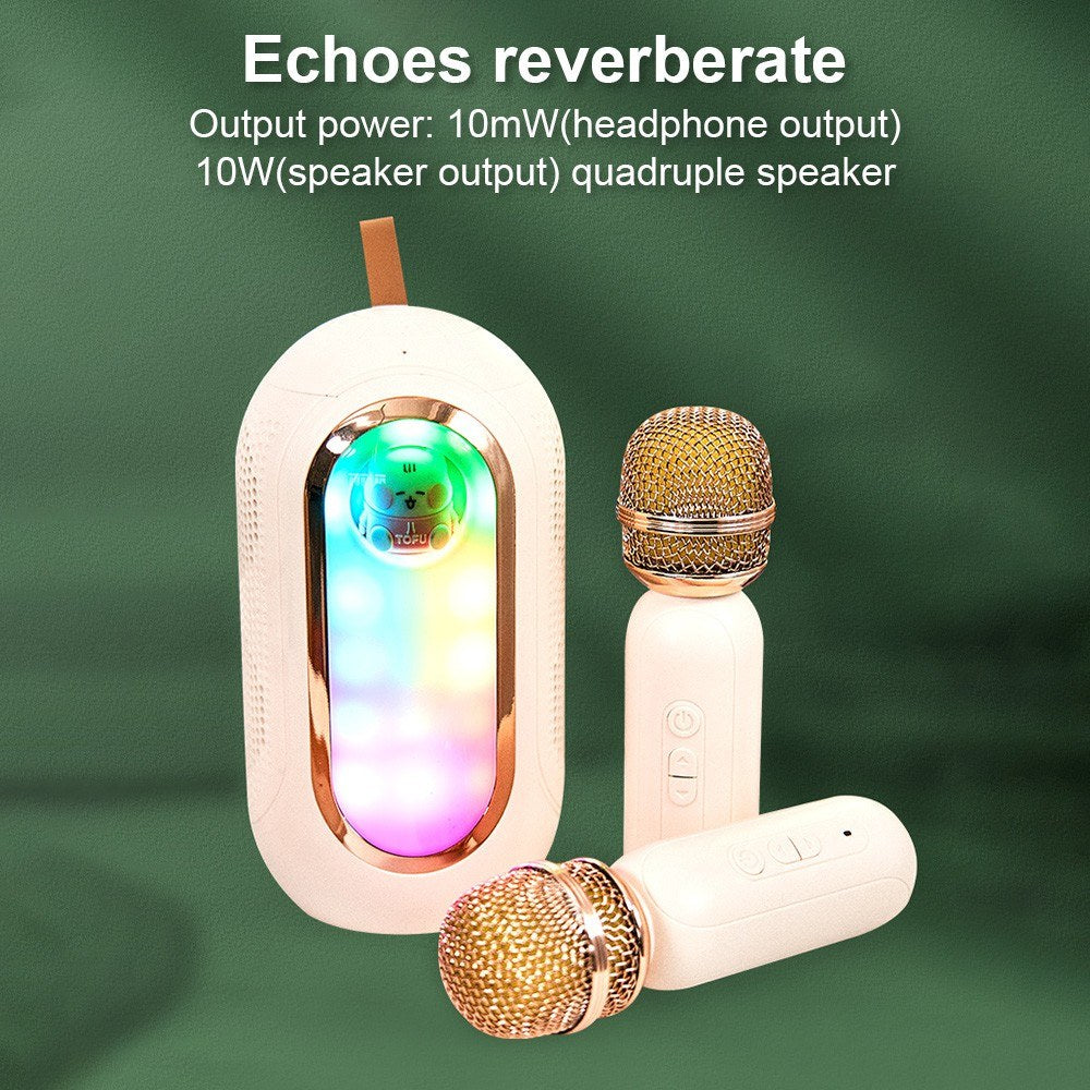 F68 Wireless Karaoke Machine Set with 2 Mics & Speaker