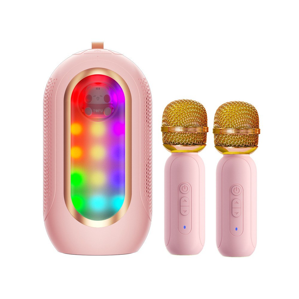F68 Wireless Karaoke Machine Set with 2 Mics & Speaker