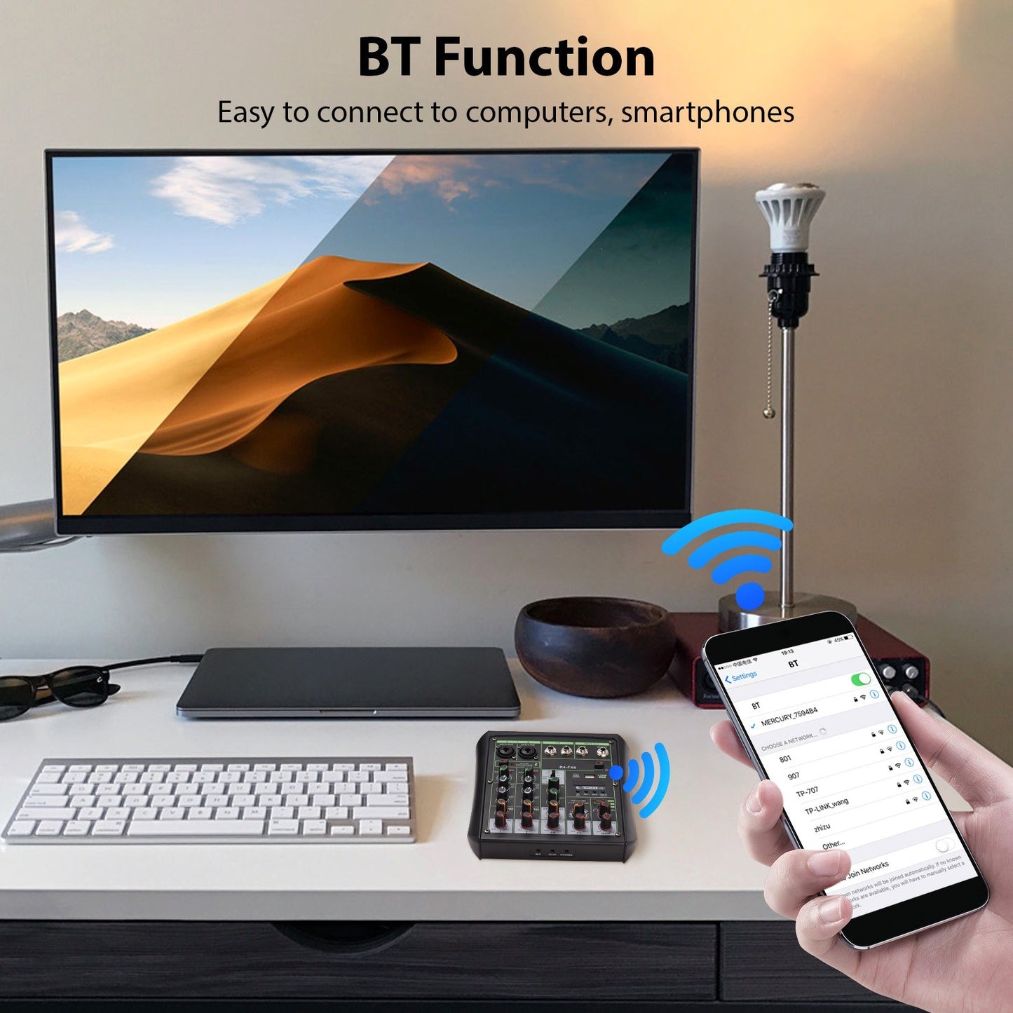 R4-FX6 6-Channel Audio Mixer with 48V Phantom Power & OTG Capability