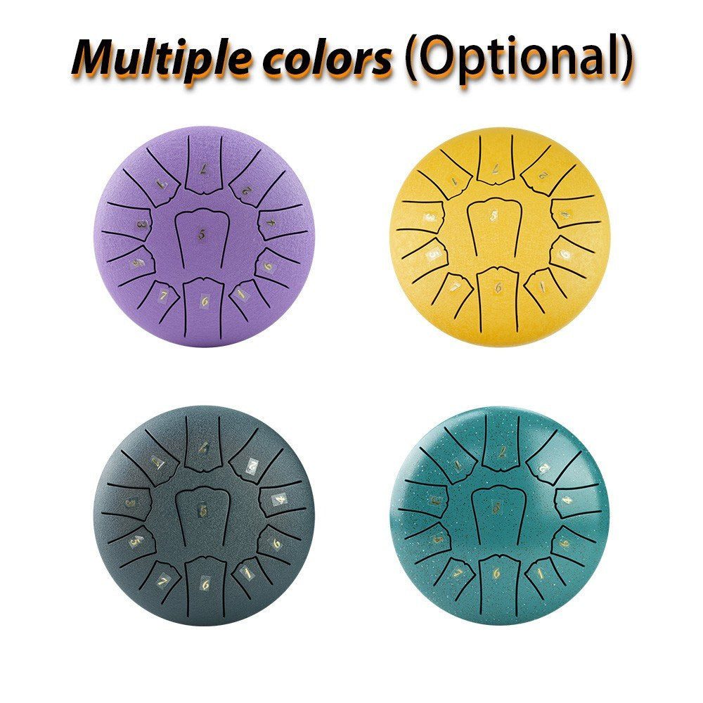 6 Inch Steel Tongue Drum, 11 Notes D Key Percussion Instrument with Mallets