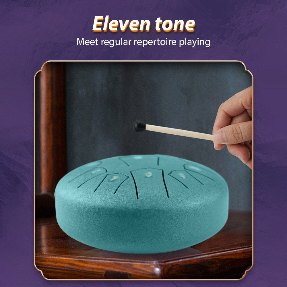 6 Inch Steel Tongue Drum, 11 Notes D Key Percussion Instrument with Mallets