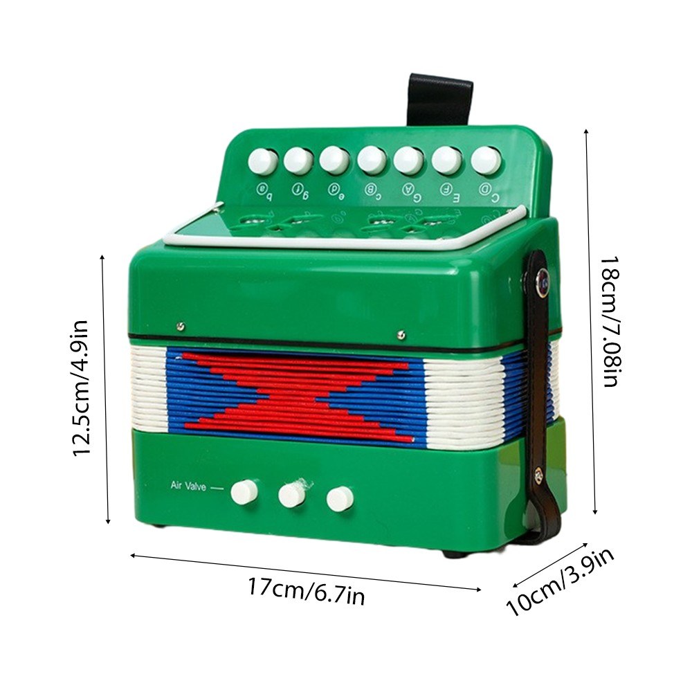 Beginners 7-Key 2-Bass Mini Accordion in ABS - Perfect Christmas Gift