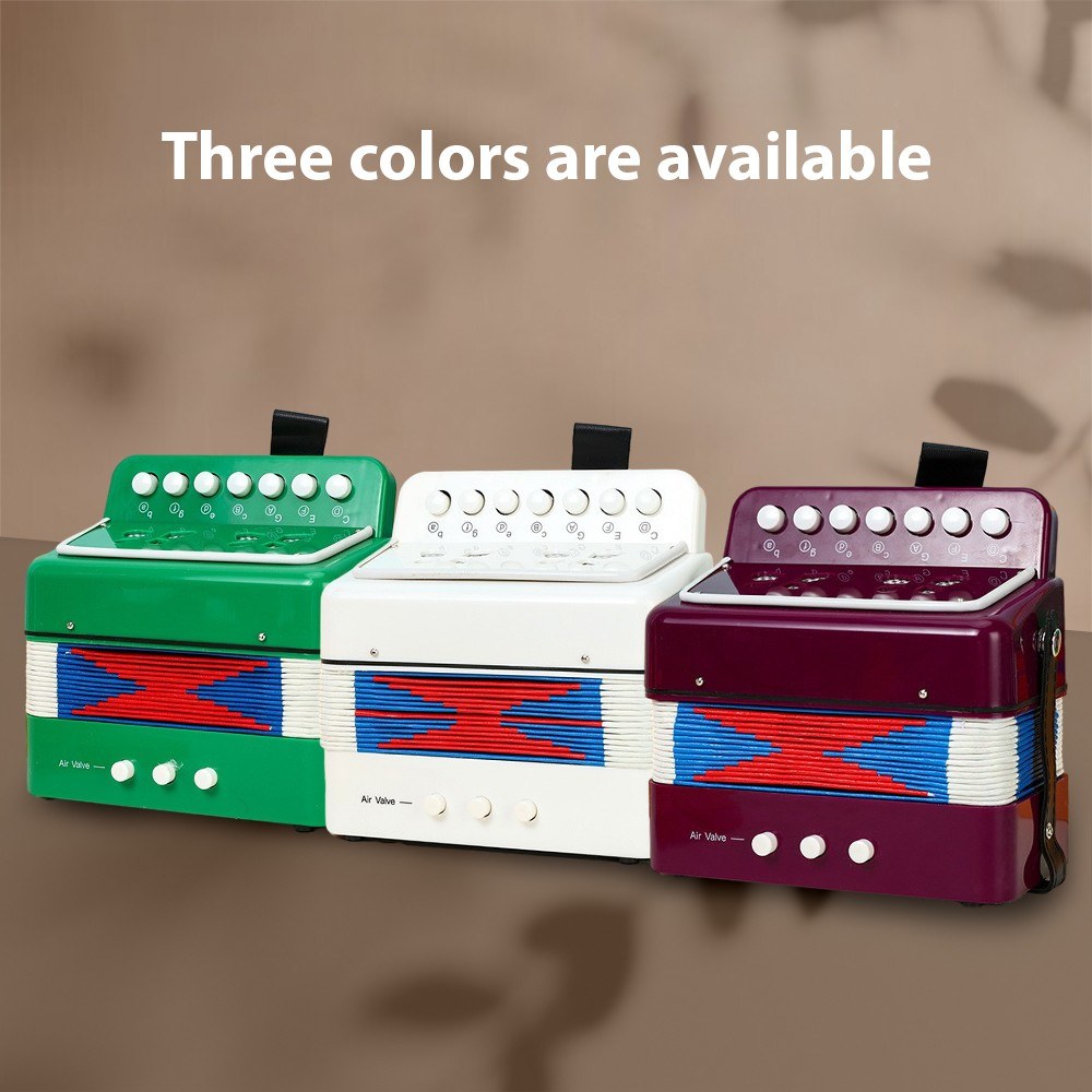 Beginners 7-Key 2-Bass Mini Accordion in ABS - Perfect Christmas Gift