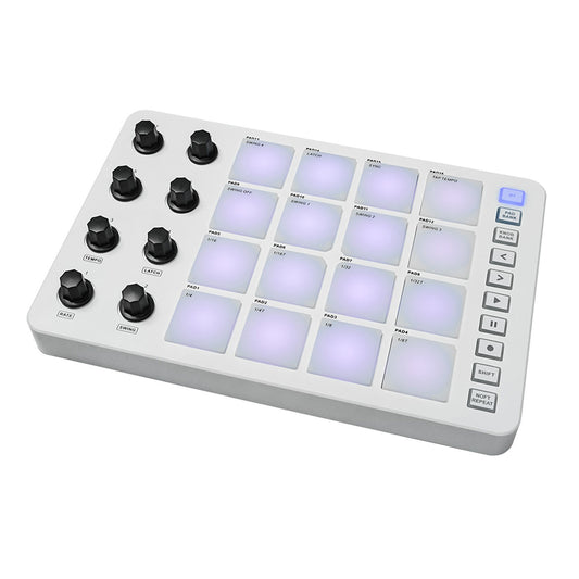 Portable M-VAVE SMC-PAD MIDI Controller with RGB Backlit Strike Pads and Keyboard