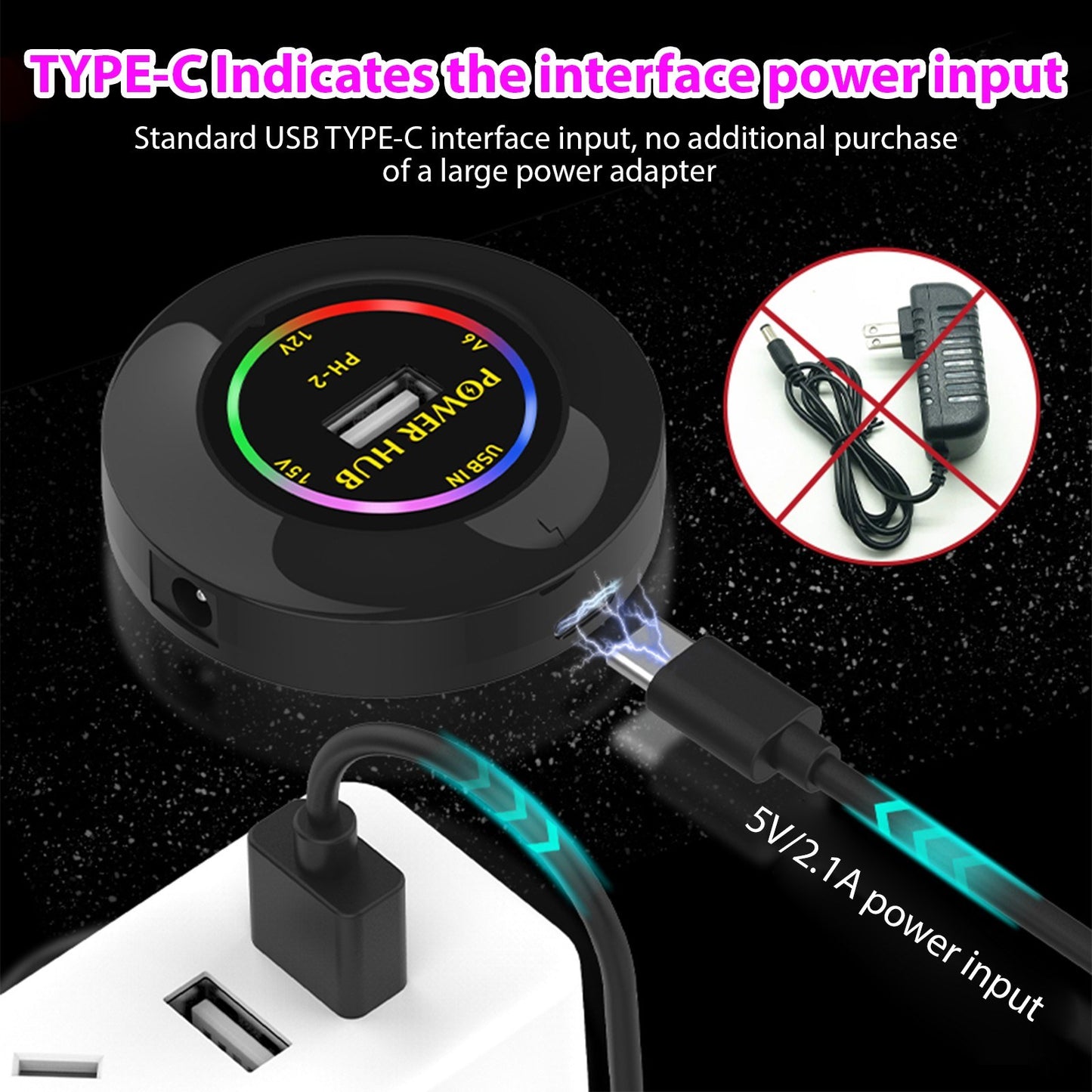 Mini Effector Power Supply HUB - 3 Channel Output 9V/12V/15V Low Noise for Music Instruments