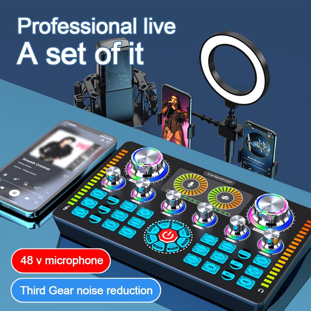 Q7 DSP Sound Card Mixer with 48V Phantom Power