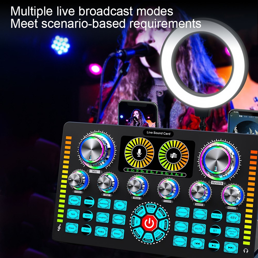 Q7 DSP Sound Card Mixer with 48V Phantom Power