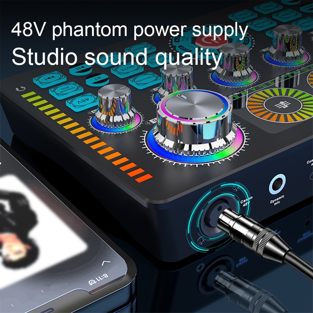 Q7 DSP Sound Card Mixer with 48V Phantom Power