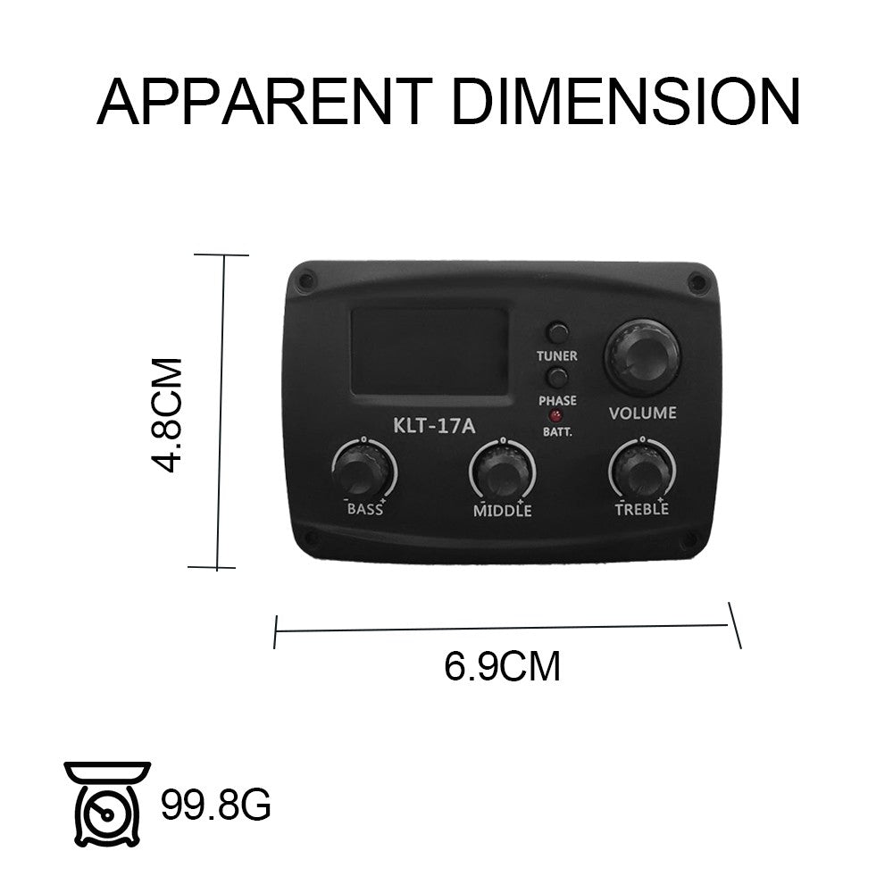 Acoustic Pickup for Folk & Classical Guitars - KLT-17A