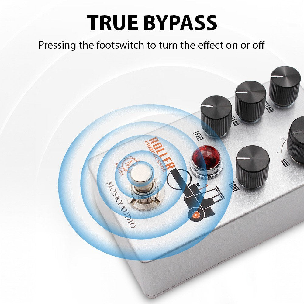 MOSKYAUDIO Mini Electric Guitar Compressor Effects Pedal