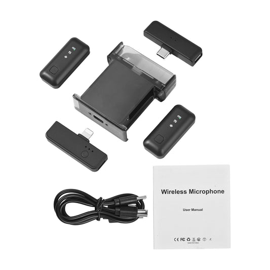 Dual Wireless Lavalier Microphone System S51 with Dual Receiver