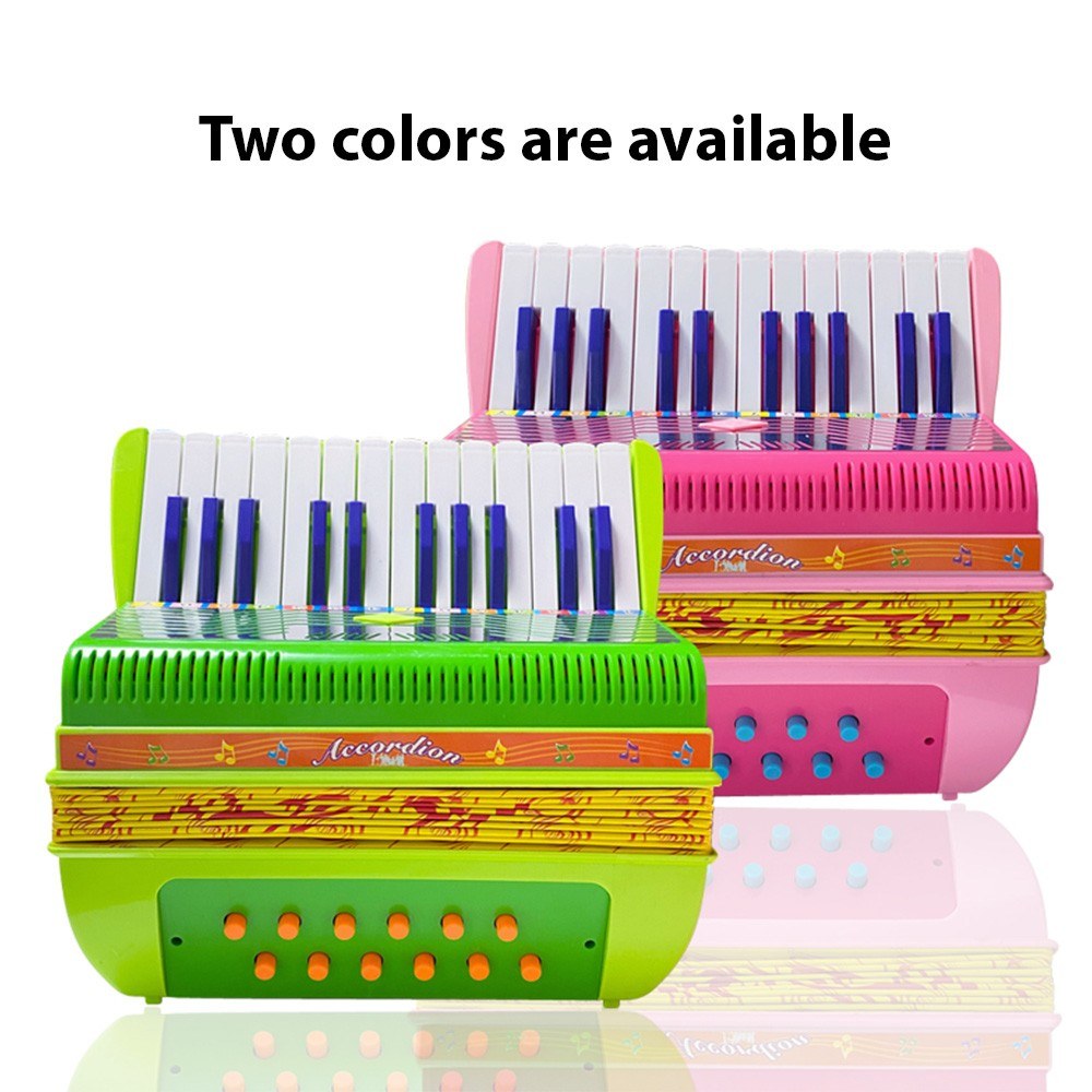 Beginners 24-Key 12-Bass Mini Accordion with Buckle - Durable ABS Material