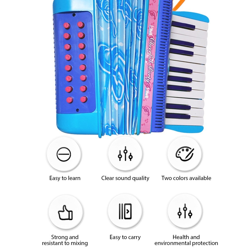 Lightweight 20-Key 16-Bass Button Accordion with ABS Material and Buckle