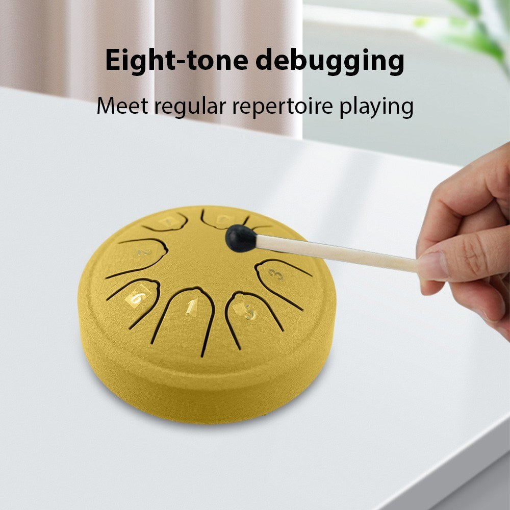 4-Inch Steel Tongue Drum, 8 Notes C Key, Portable Handpan Percussion Instrument with Mallets