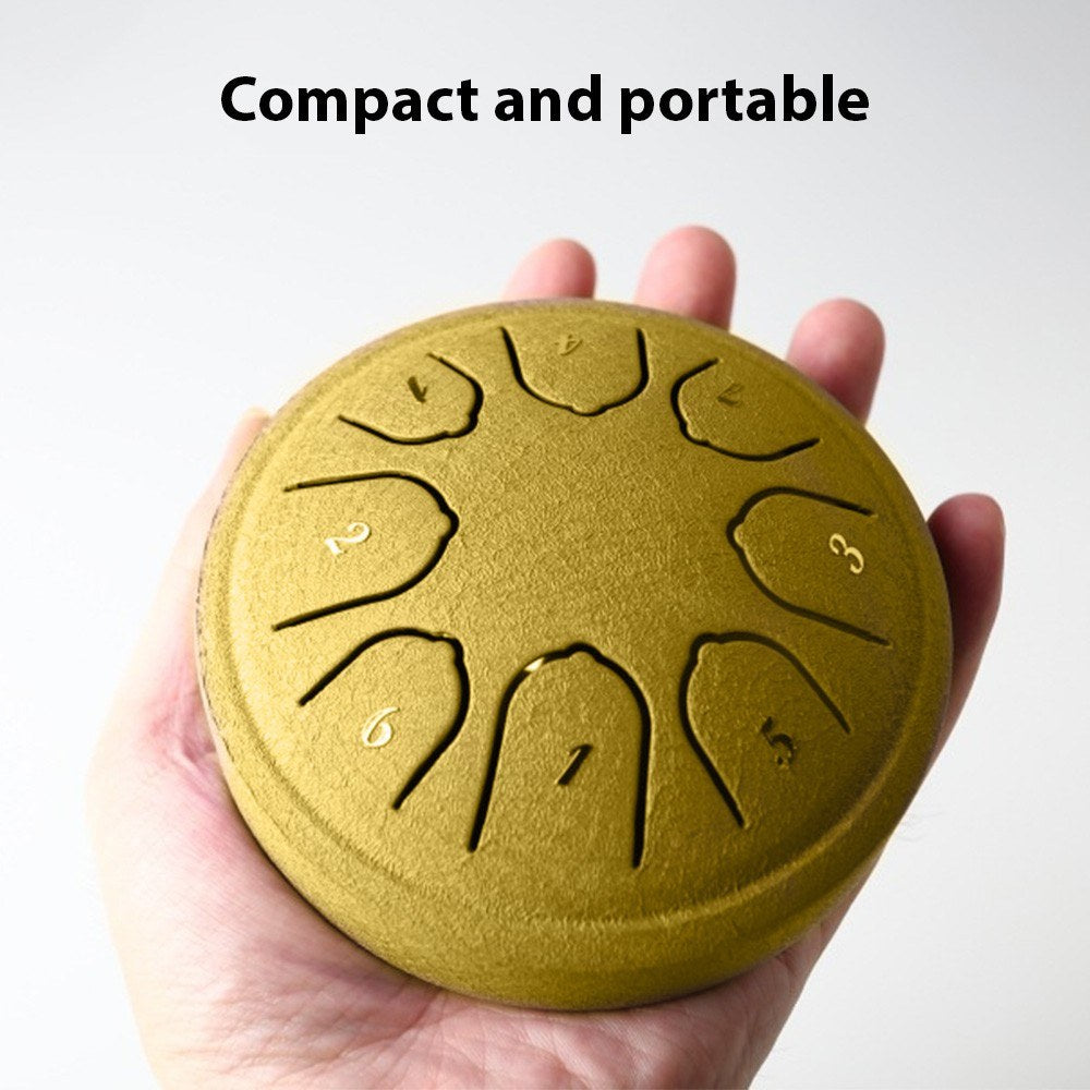 4-Inch Steel Tongue Drum, 8 Notes C Key, Portable Handpan Percussion Instrument with Mallets