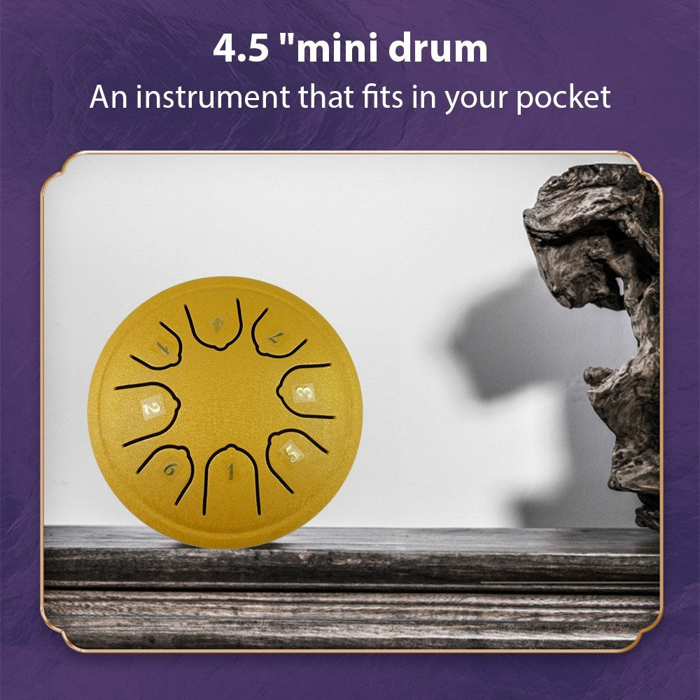 4-Inch Steel Tongue Drum, 8 Notes C Key, Portable Handpan Percussion Instrument with Mallets