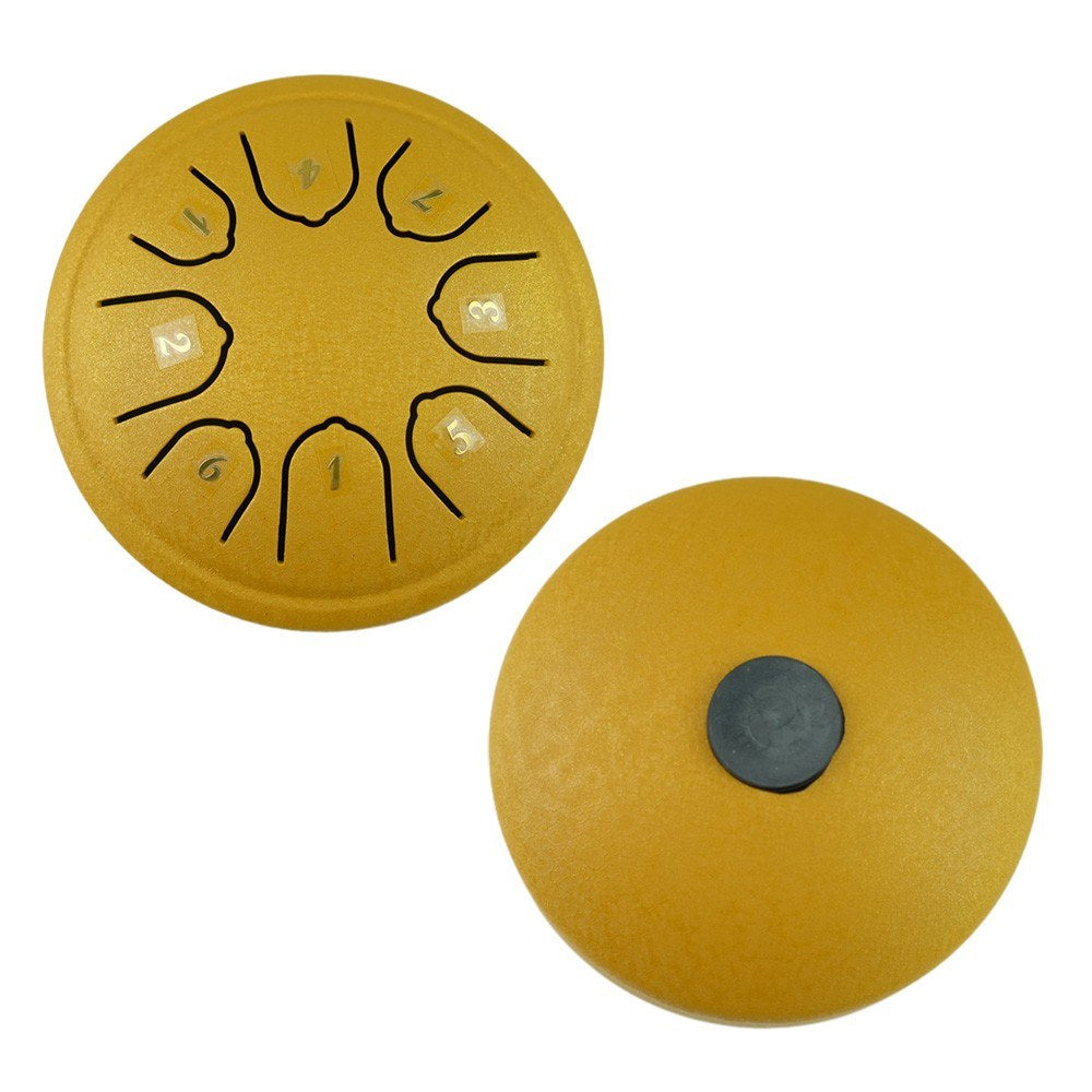 4-Inch Steel Tongue Drum, 8 Notes C Key, Portable Handpan Percussion Instrument with Mallets