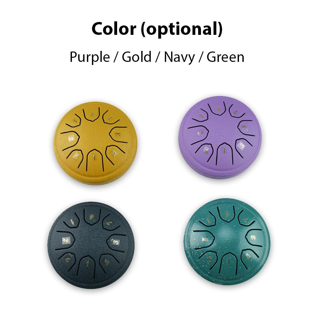 4-Inch Steel Tongue Drum, 8 Notes C Key, Portable Handpan Percussion Instrument with Mallets