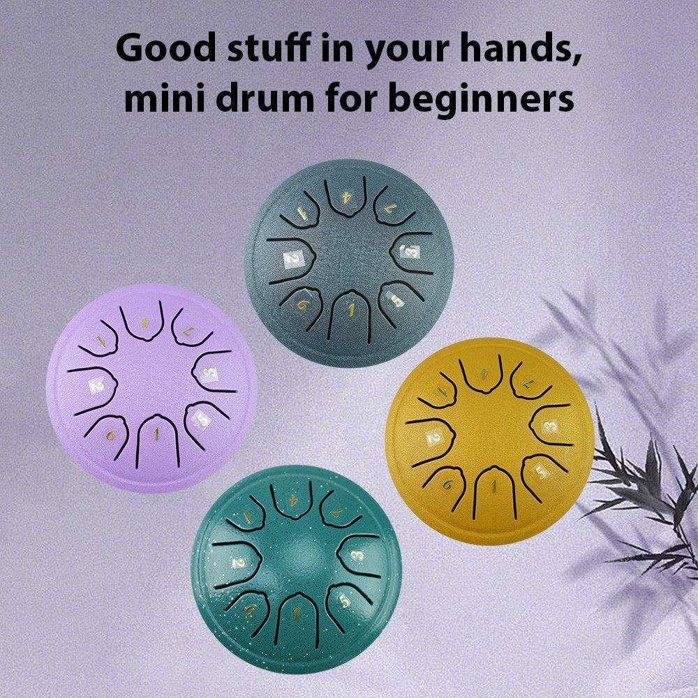 4-Inch Steel Tongue Drum, 8 Notes C Key, Portable Handpan Percussion Instrument with Mallets
