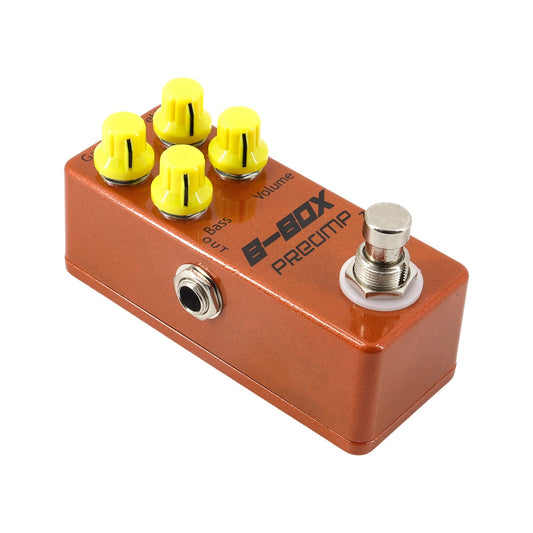 Mini Guitar B-Box Preamp Effects Pedal with 4 Knobs for Electric Guitar