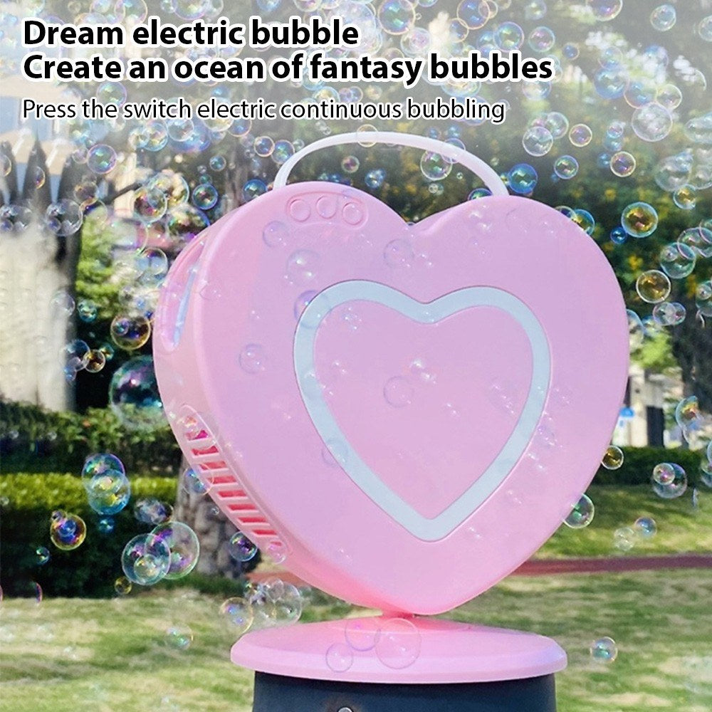 Rechargeable Heart-Shaped Bubble Machine - Remote-Controlled, Portable ES-73 for Outdoor Weddings & Parties