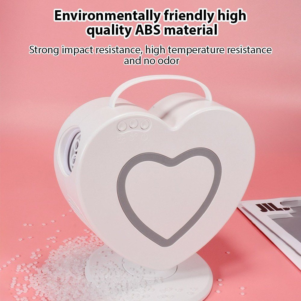 Rechargeable Heart-Shaped Bubble Machine - Remote-Controlled, Portable ES-73 for Outdoor Weddings & Parties