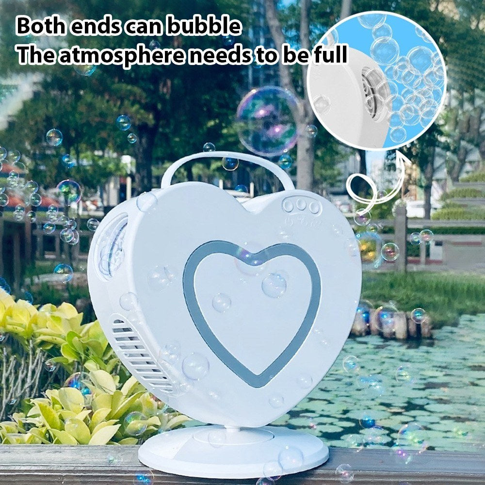 Rechargeable Heart-Shaped Bubble Machine - Remote-Controlled, Portable ES-73 for Outdoor Weddings & Parties